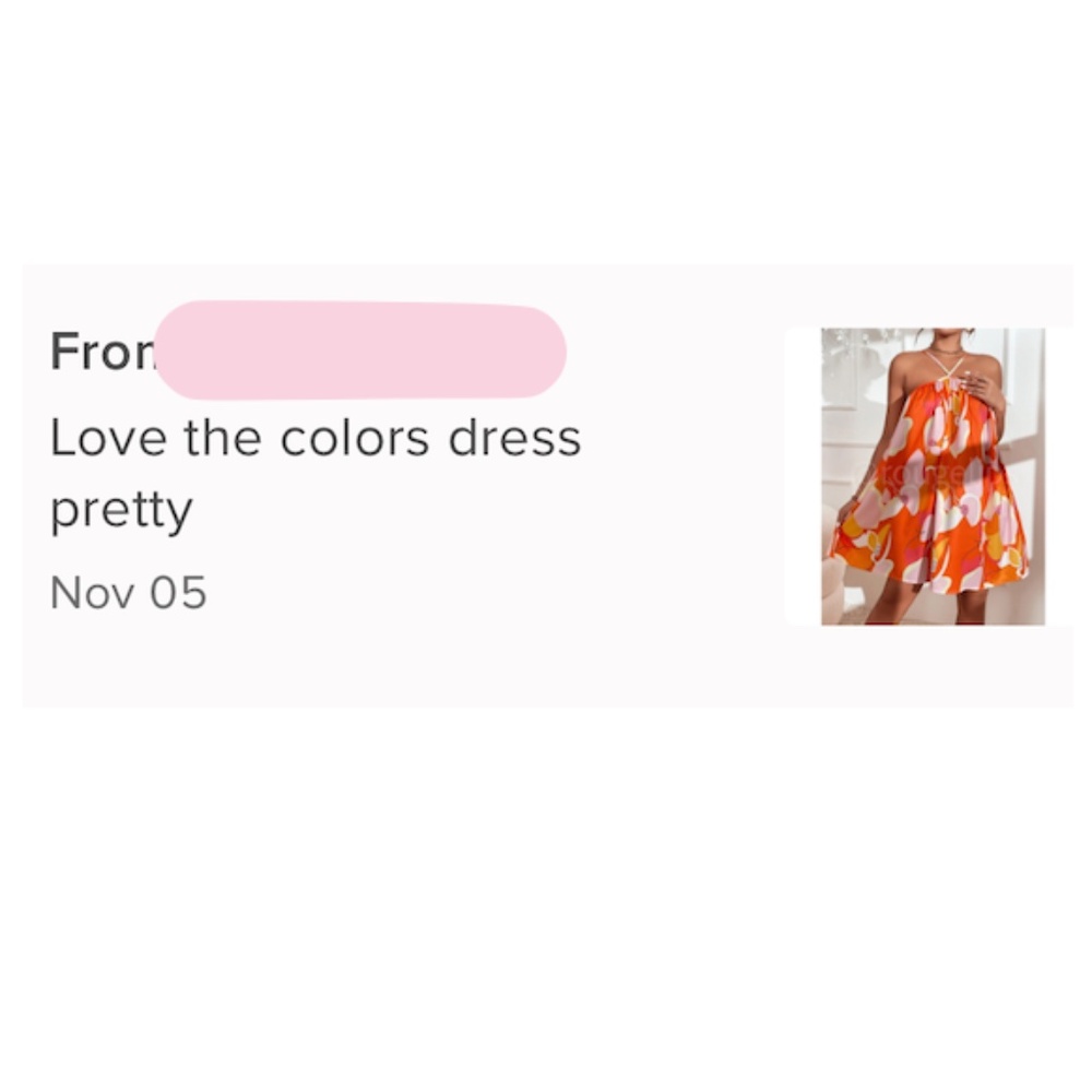 Orange Floral Flared Dress Mini Short A-Line Neck Ties - Picture 9 of 9